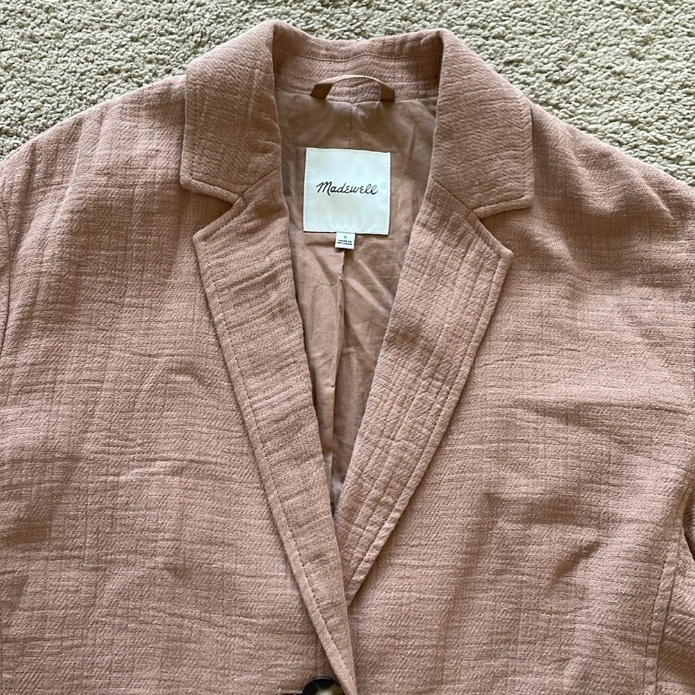 Madewell Larsen Blazer Cotton-Linen Relaxed Jacket W’s S Faded Earth Boho - Picture 14 of 16